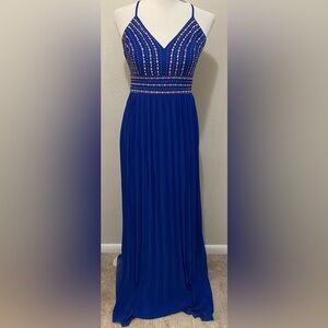 Lulu's Embellished Maxi Dress in Royal Blue